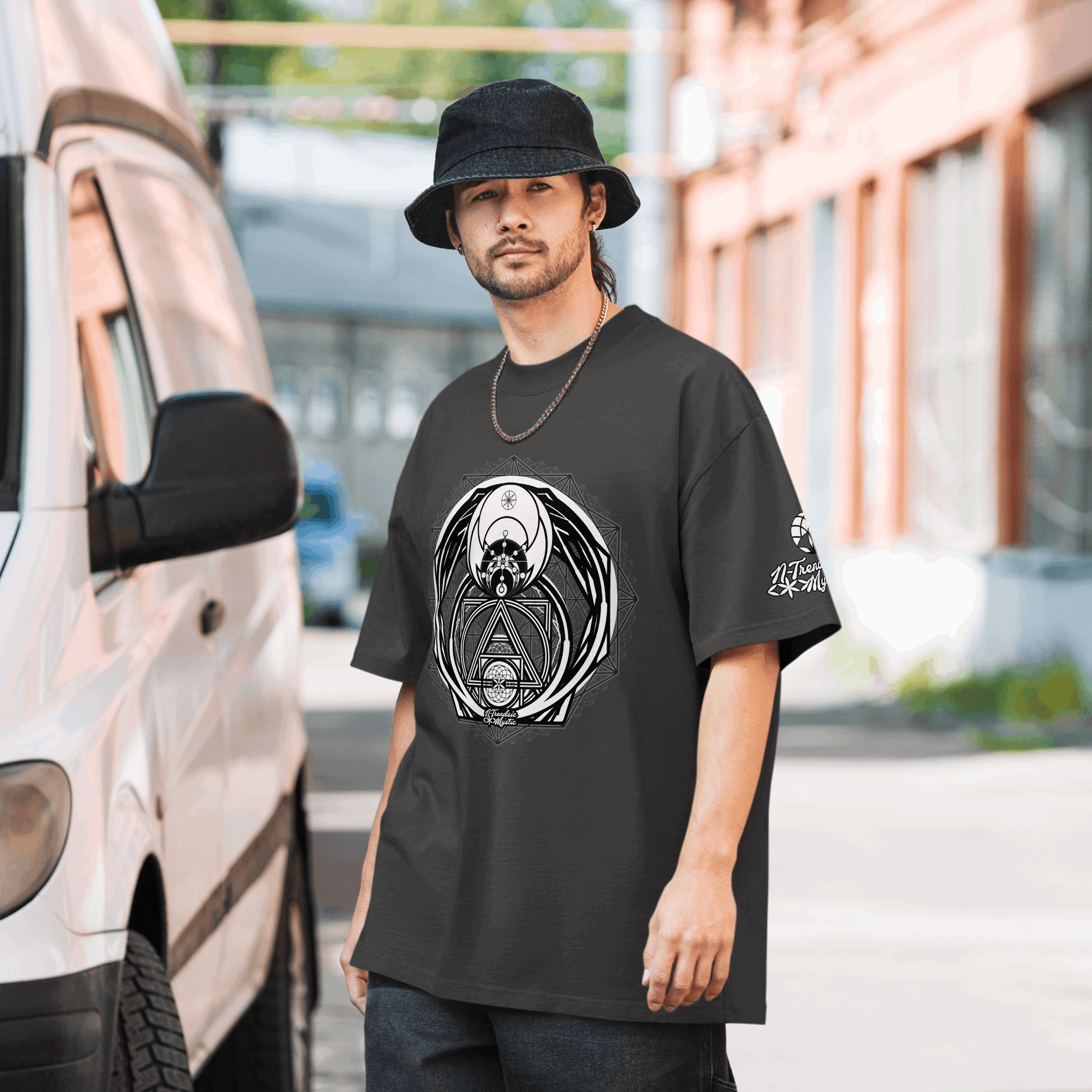 Magus Medallion - Oversized Faded Unisex Cotton T-Shirt