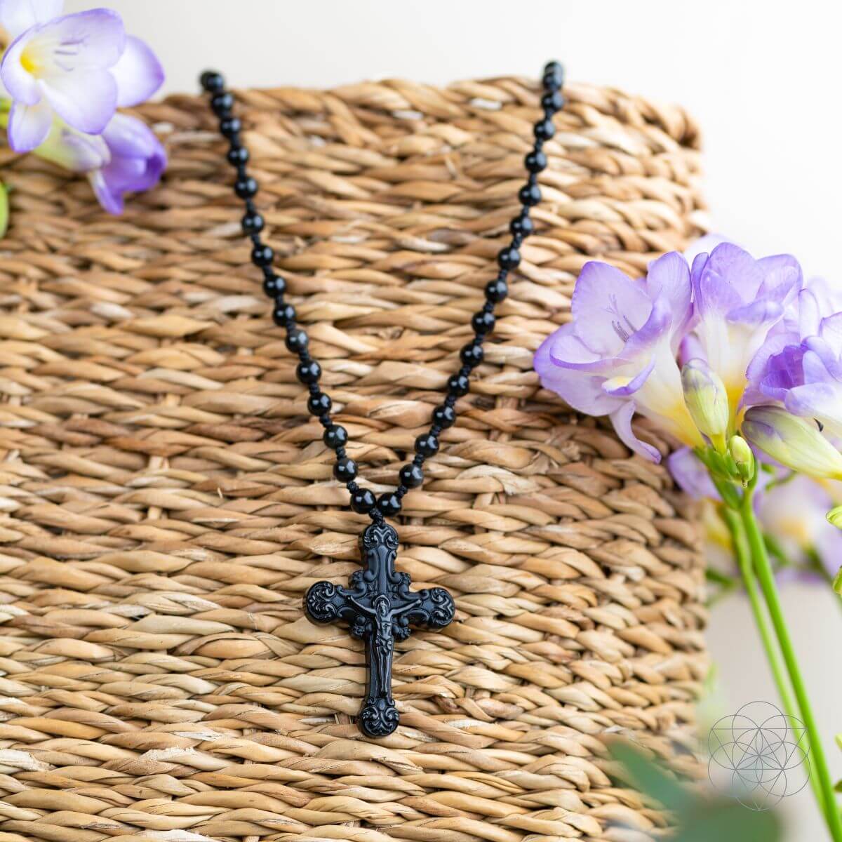 Sacred Armor: Black Obsidian Cross of Faith & Protection Pendant