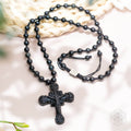 Sacred Armor: Black Obsidian Cross of Faith & Protection Pendant