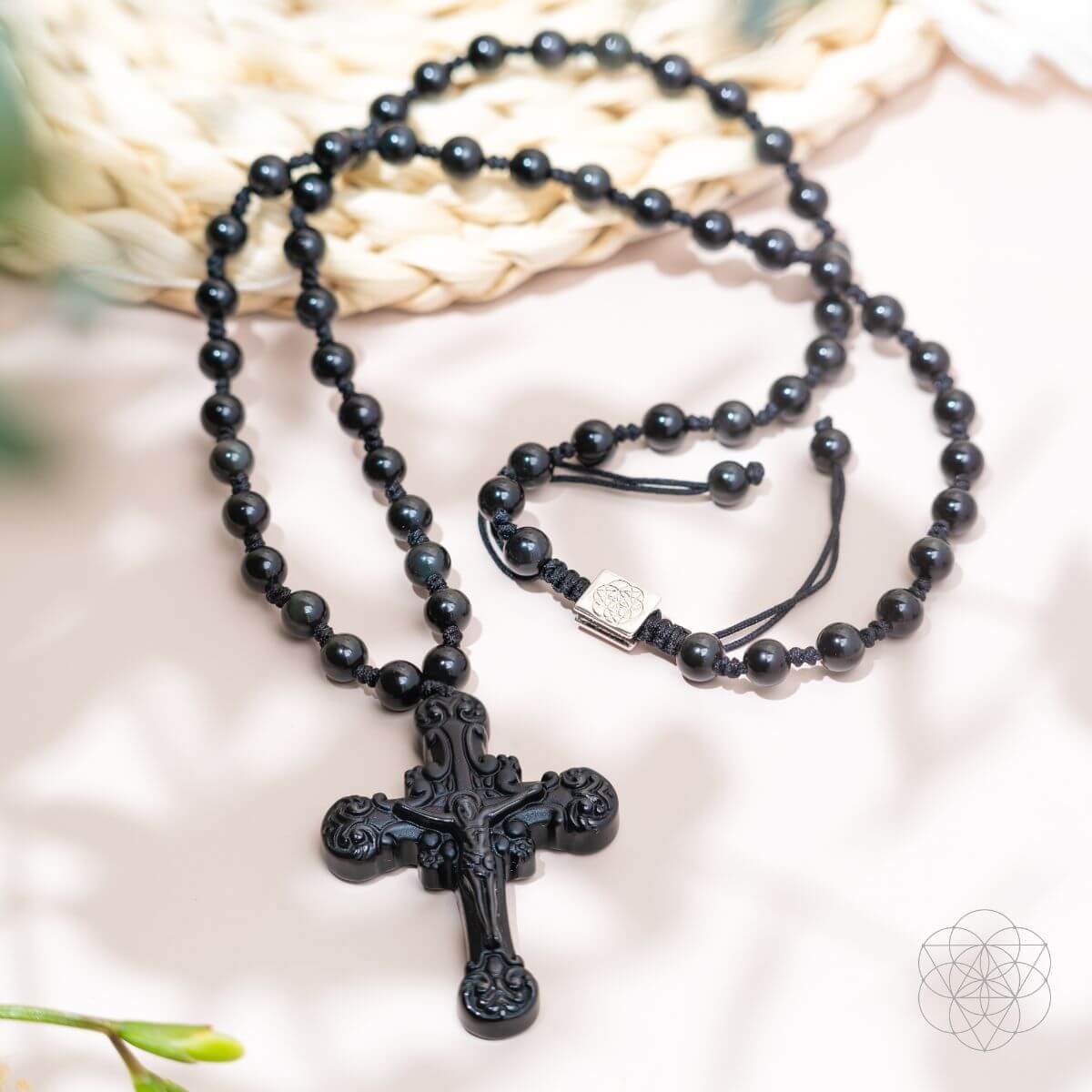 Sacred Armor: Black Obsidian Cross of Faith & Protection Pendant