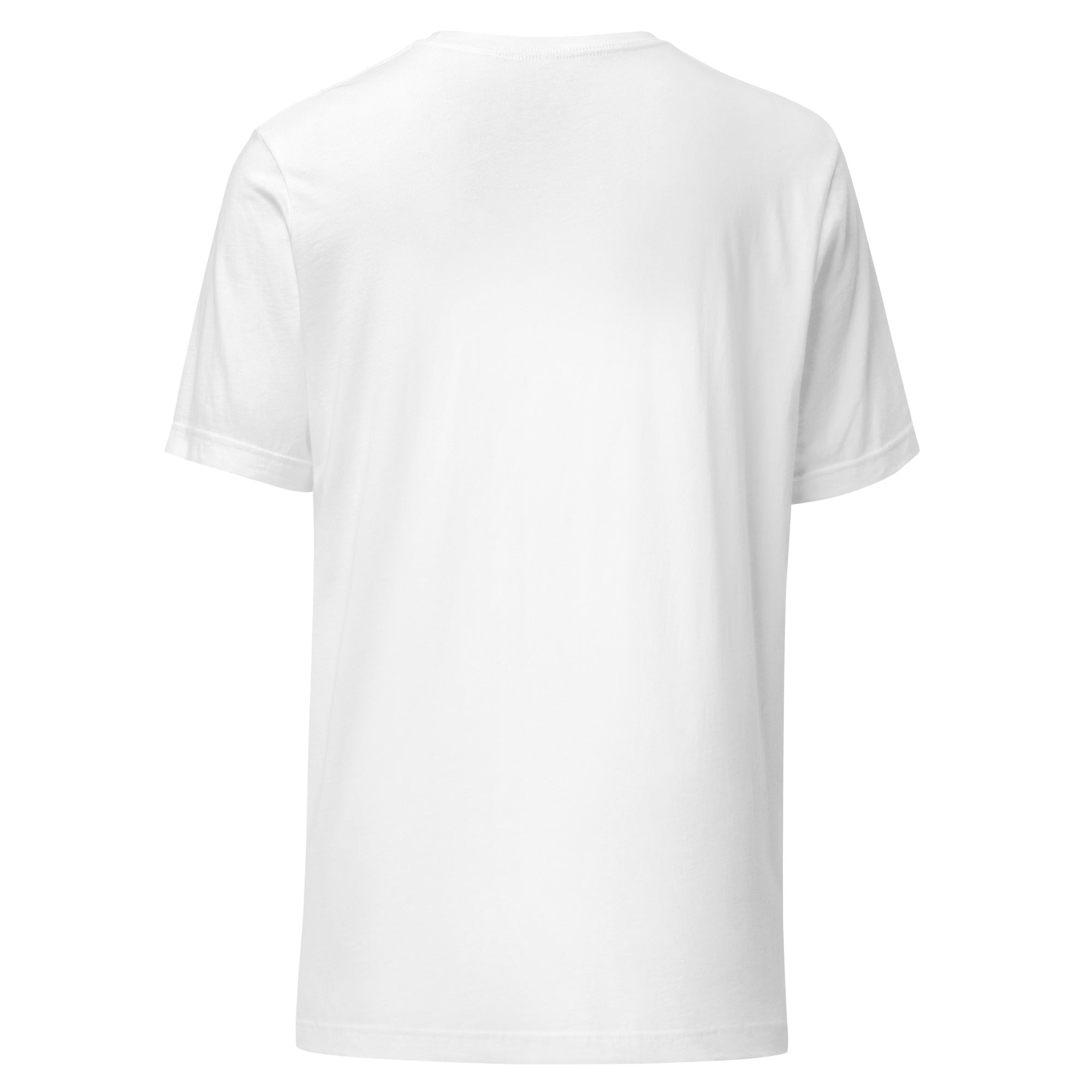Unisex eco-friendly t-shirt with Soul Enhancements logo, minimalist collaborative design in a soft staple fit.